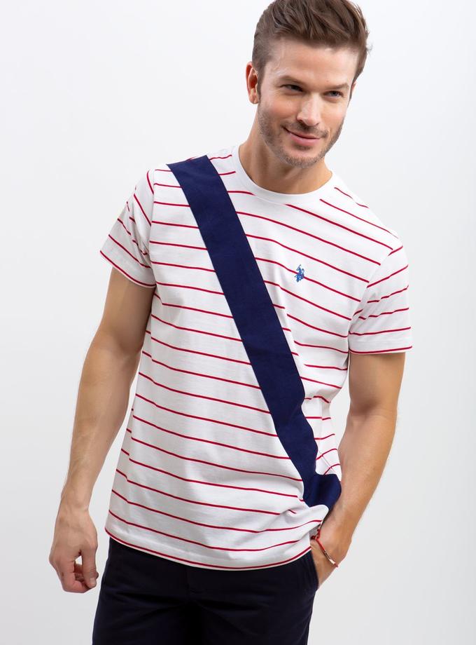 USPA CREW NECK DIAGONAL STRIPED T-SHIRT Best Price