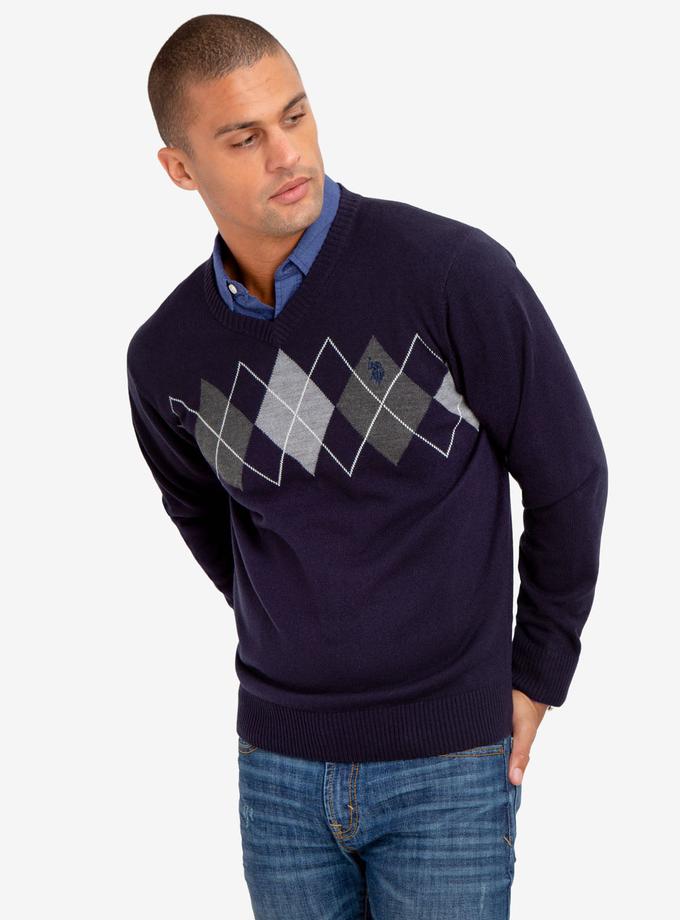 USPA CREW NECK DIAMOND DESIGN SWEATER Same Day Delivery