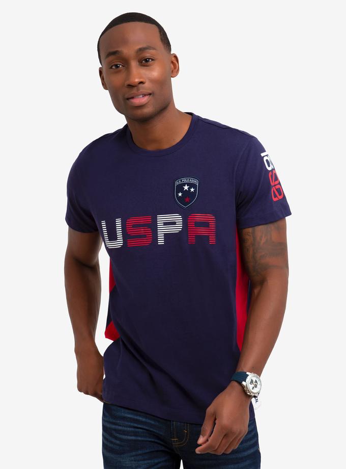 USPA CREW NECK U.S. POLO ASSN. PATCH T-SHIRT Free shipping