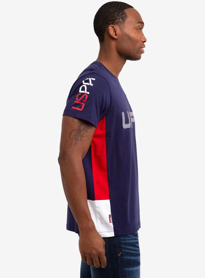 USPA CREW NECK U.S. POLO ASSN. PATCH T-SHIRT Free shipping