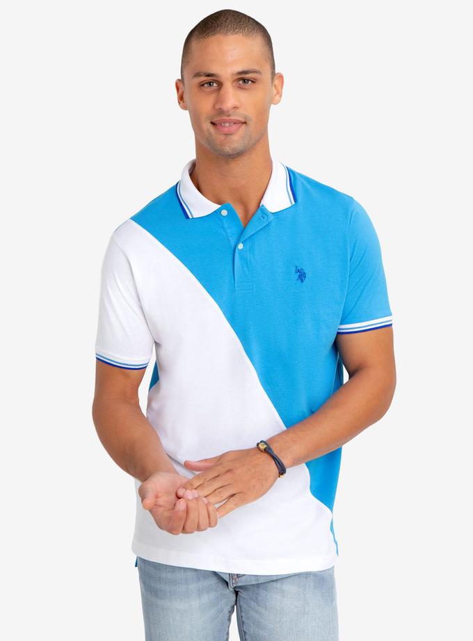 USPA DIAGONAL COLORBLOCK JERSEY POLO SHIRT Best Seller