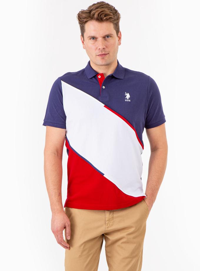 USPA DIAGONAL COLORBLOCK POLO SHIRT WITH PIPING New Arrival