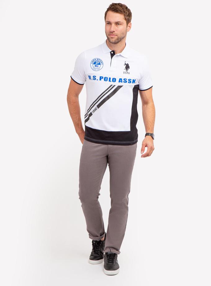 USPA DIAGONAL GRAPHIC PIECED PIQUE POLO SHIRT Best Buy