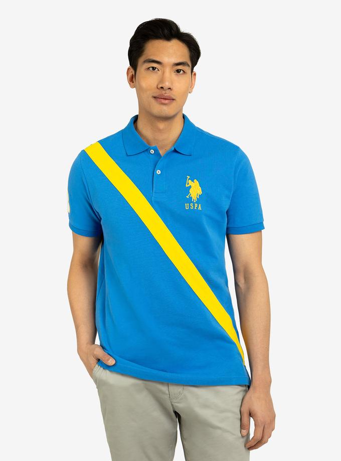 USPA DIAGONAL SASH FRONT PIQUE POLO SHIRT On Sale