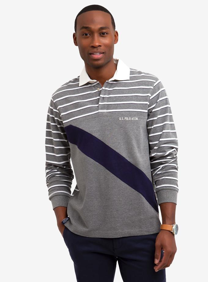 USPA DIAGONAL STRIPE LONG SLEEVE POLO SHIRT Best Buy