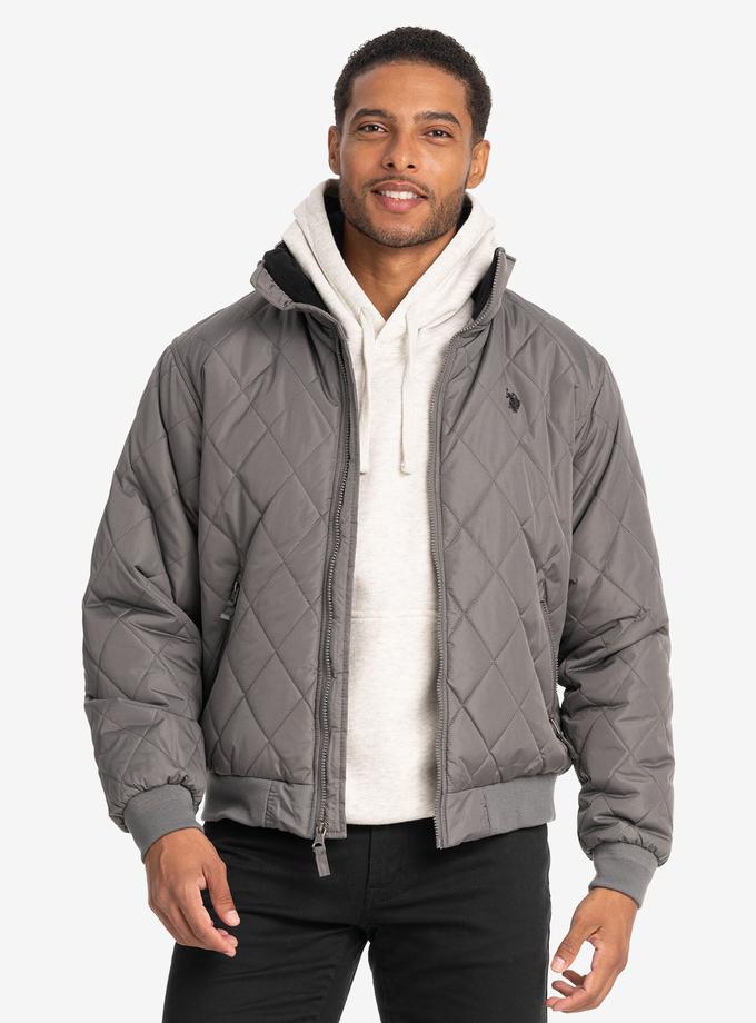 USPA DIAMOND QUILTED FLEECE JACKET Same Day Delivery