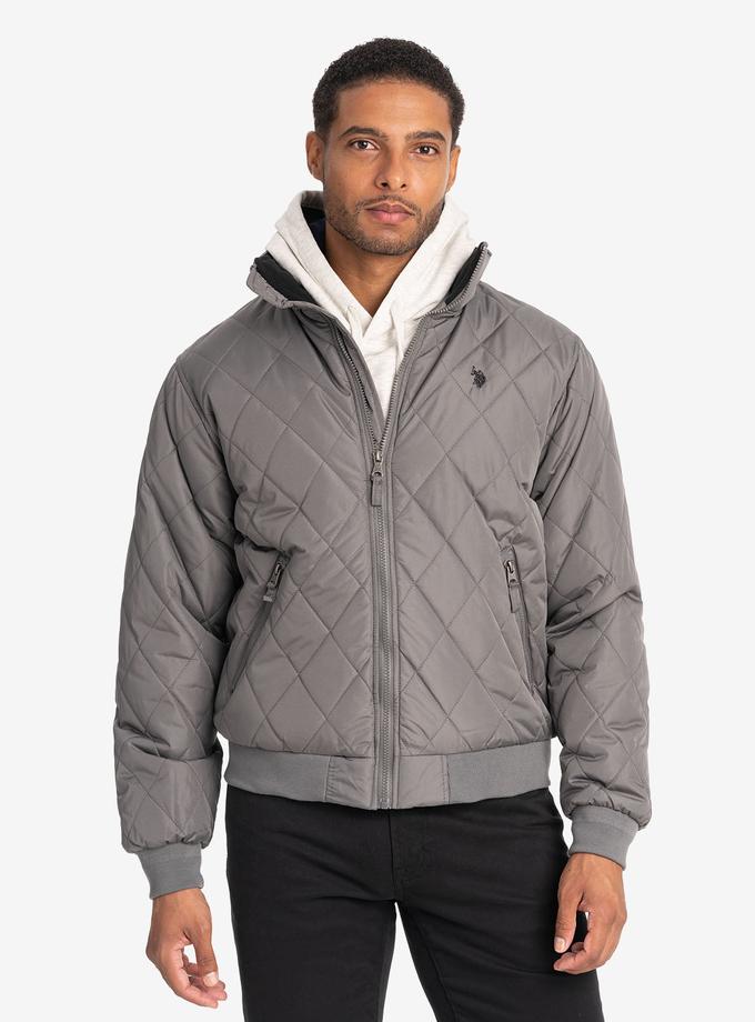 USPA DIAMOND QUILTED FLEECE JACKET Same Day Delivery