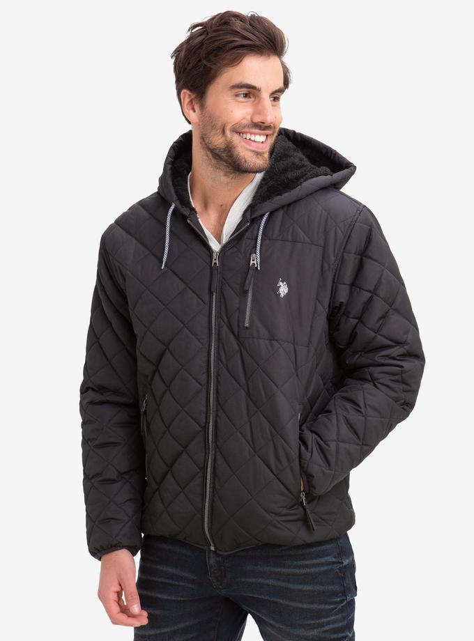 USPA DIAMOND QUILTED FLEECE LINED HOODED COAT Best Buy