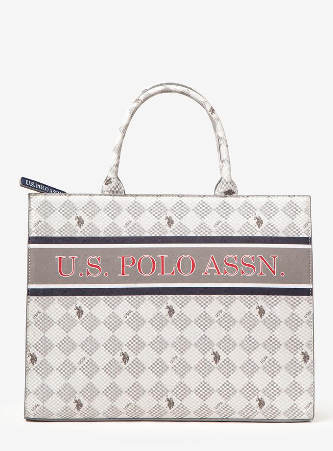 USPA DIAMOND STRIPE BOOK TOTE WITH CROSSBODY STRAP Free shipping