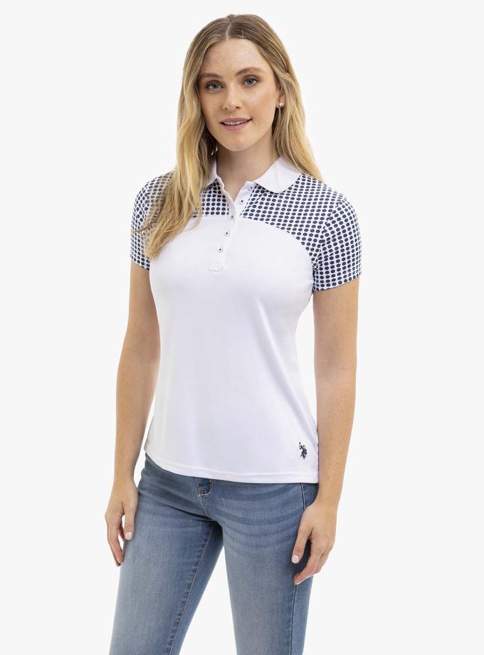 USPA DOT PRINT COLORBLOCK POLO SHIRT Free shipping