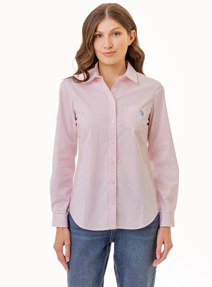 USPA DOT PRINT LONG SLEEVE POPLIN SHIRT Best Price