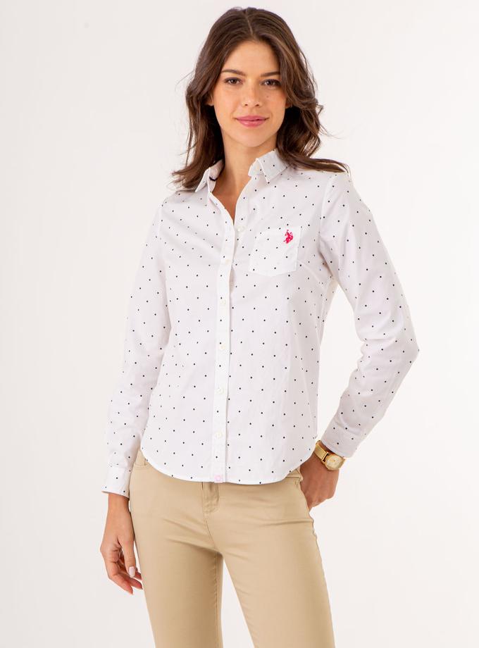 USPA DOT PRINT LONG SLEEVE POPLIN SHIRT On Sale