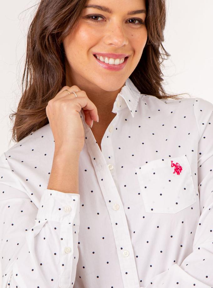 USPA DOT PRINT LONG SLEEVE POPLIN SHIRT On Sale