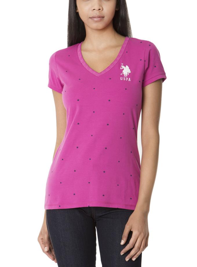 USPA DOT & STAR PRINTED T-SHIRT For Sale