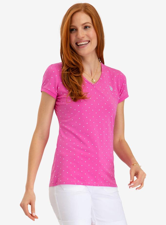 USPA DOT V-NECK T-SHIRT High Quality