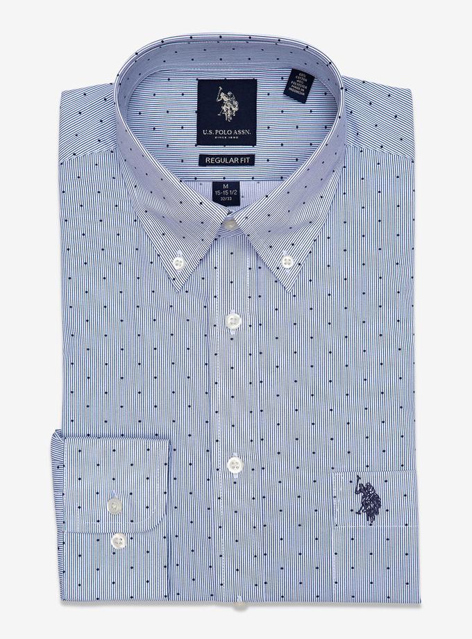 USPA DOTTED & STRIPED DRESS SHIRT Free shipping