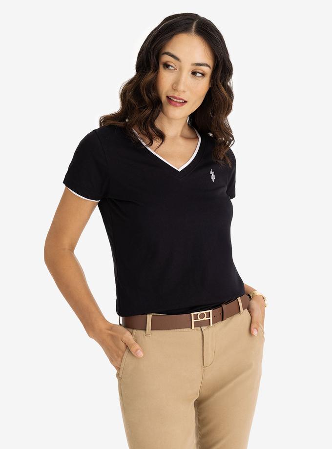 USPA DOUBLE BAND V-NECK T-SHIRT Free shipping