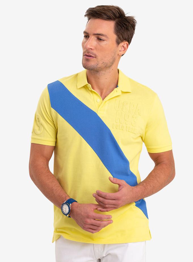 USPA EMBOSSED LOGO DIAGONAL STRIPE POLO SHIRT Best Price