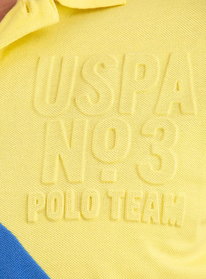 USPA EMBOSSED LOGO DIAGONAL STRIPE POLO SHIRT Best Price