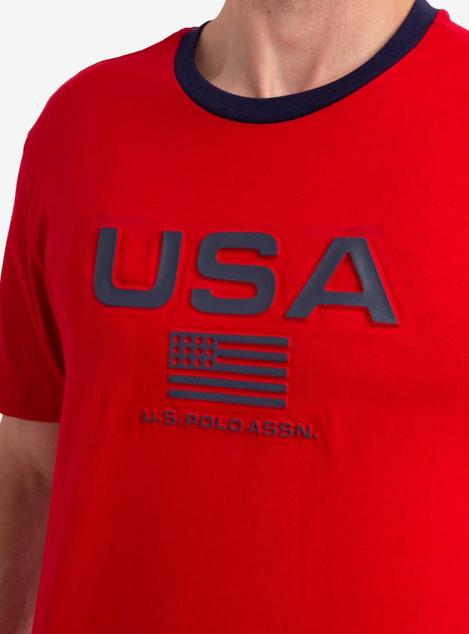 USPA EMBOSSED USA FLAG JERSEY T-SHIRT For Sale