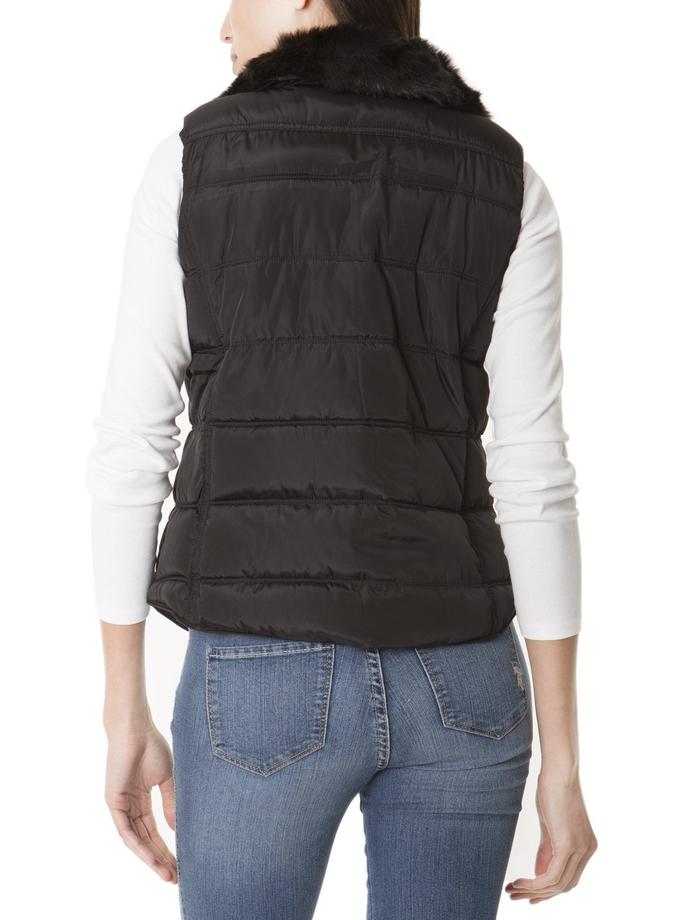 USPA FAUX FUR COLLAR SHIRTTAIL VEST On Sale