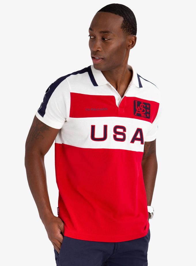 USPA FELT PATCH COLORBLOCK POLO SHIRT Best Seller