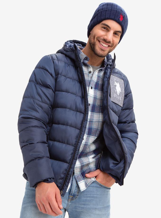 USPA FELT PATCH PUFFER COAT Same Day Delivery