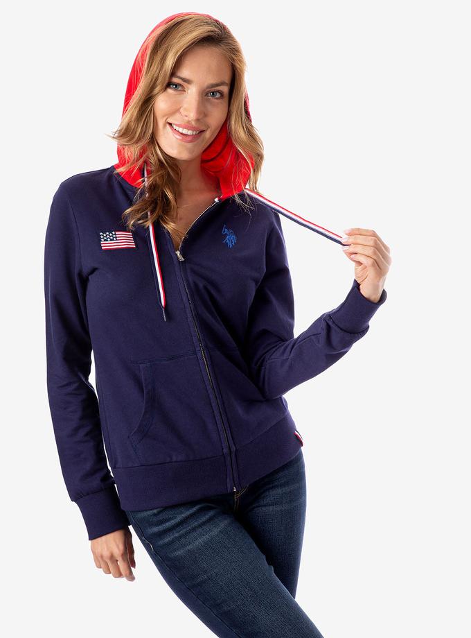 USPA FLAG PATCH ZIP UP HOODIE Same Day Delivery