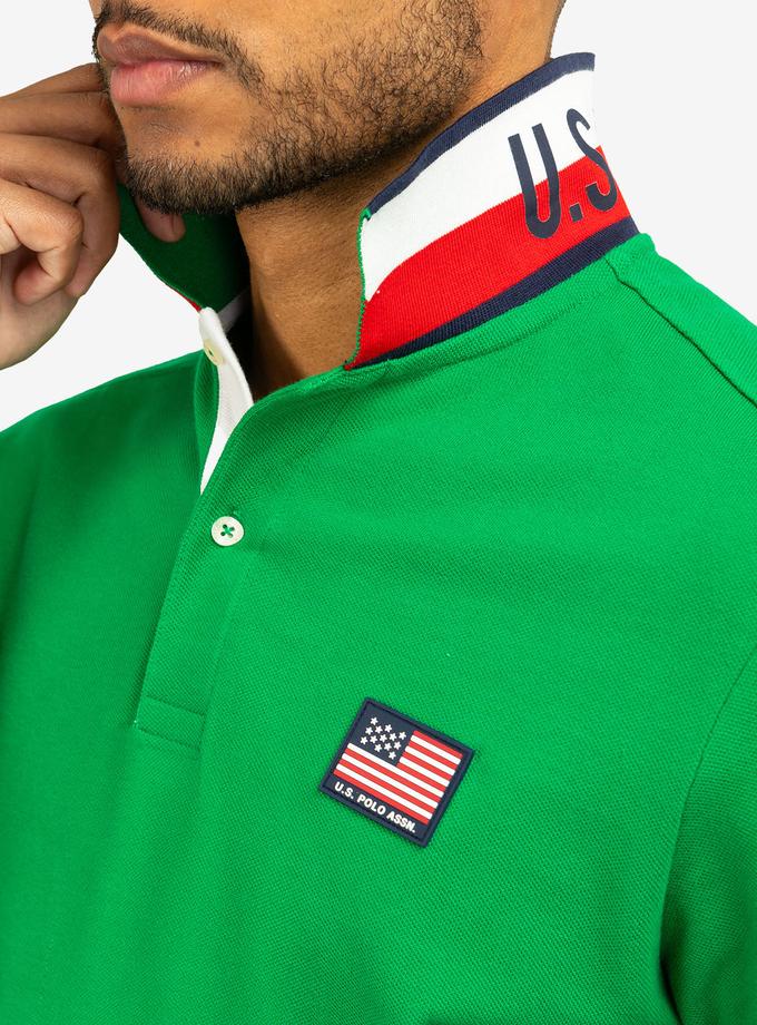 USPA FLAG PIQUE POLO SHIRT WITH UNDER COLLAR DETAIL Best Seller