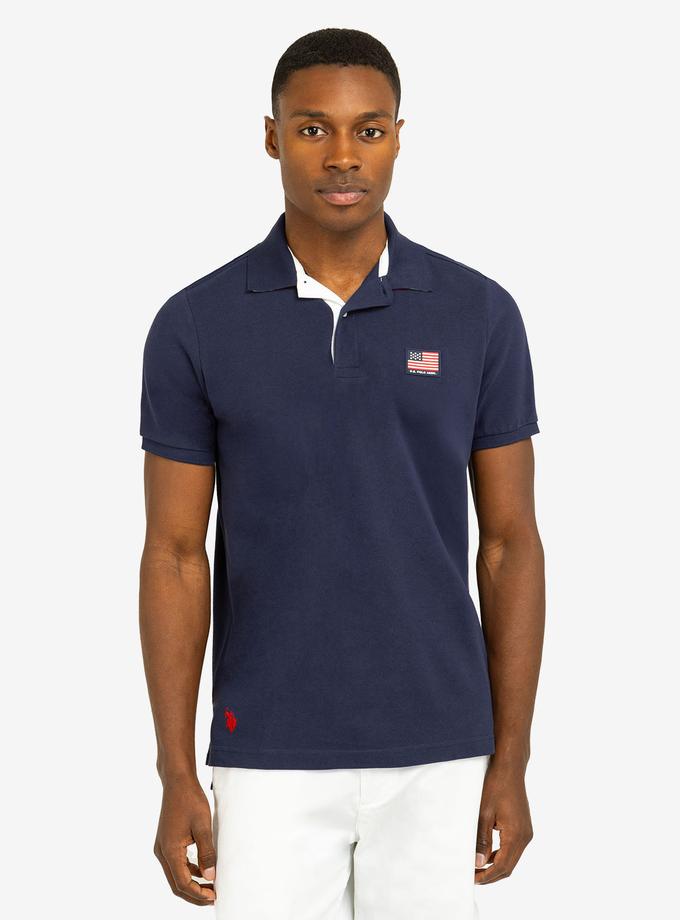 USPA FLAG PIQUE POLO SHIRT WITH UNDER COLLAR DETAIL Free shipping