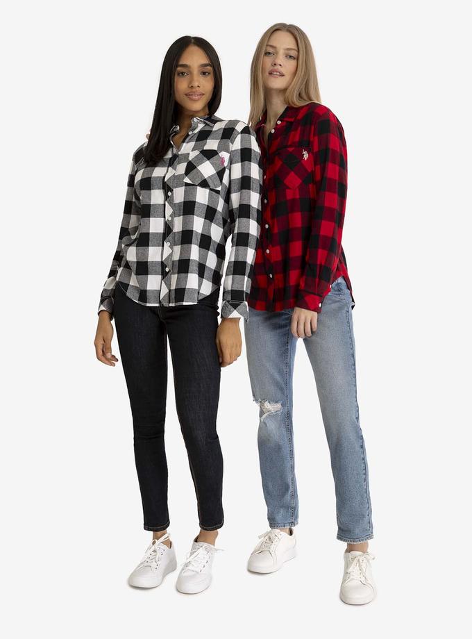 USPA FLANNEL BUFFALO PLAID LONG SLEEVE SHIRT New Arrival