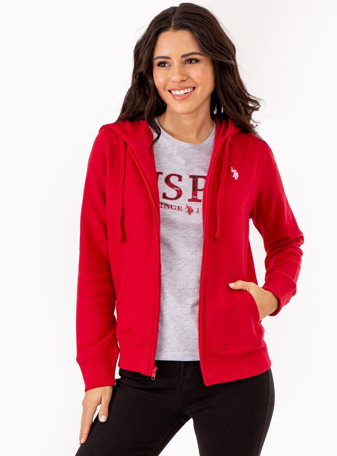 USPA FLEECE FULL ZIP LOGO HOODIE Same Day Delivery