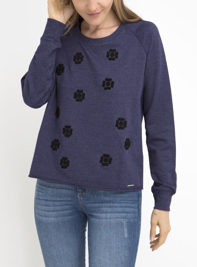 USPA FLORAL APPLIQUE LONG SLEEVE SWEATSHIRT Best Seller