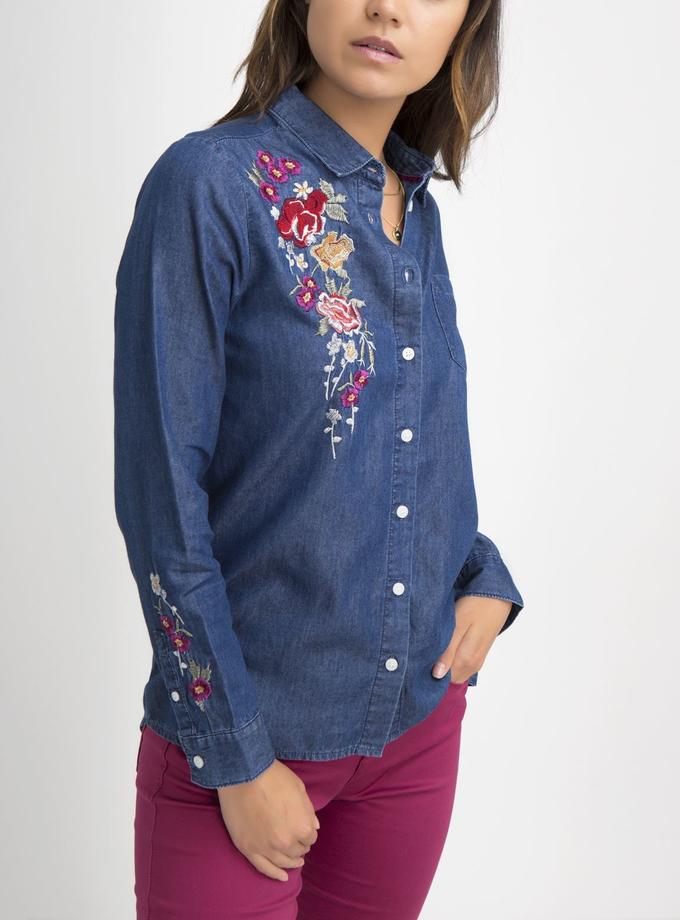 USPA FLORAL EMBROIDERED CHAMBRAY SHIRT New Arrival