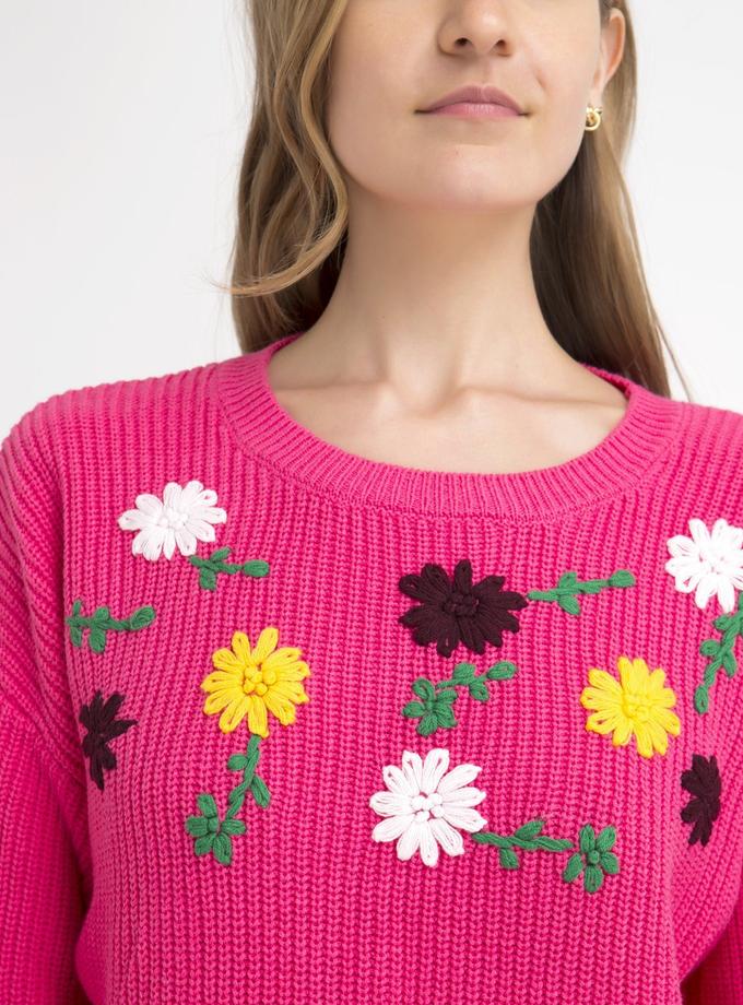 USPA FLORAL EMBROIDERED SWEATER On Sale