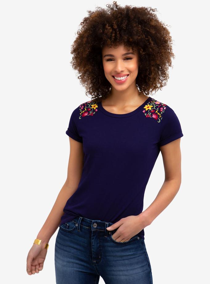 USPA FLORAL EMBROIDERED T-SHIRT Same Day Delivery