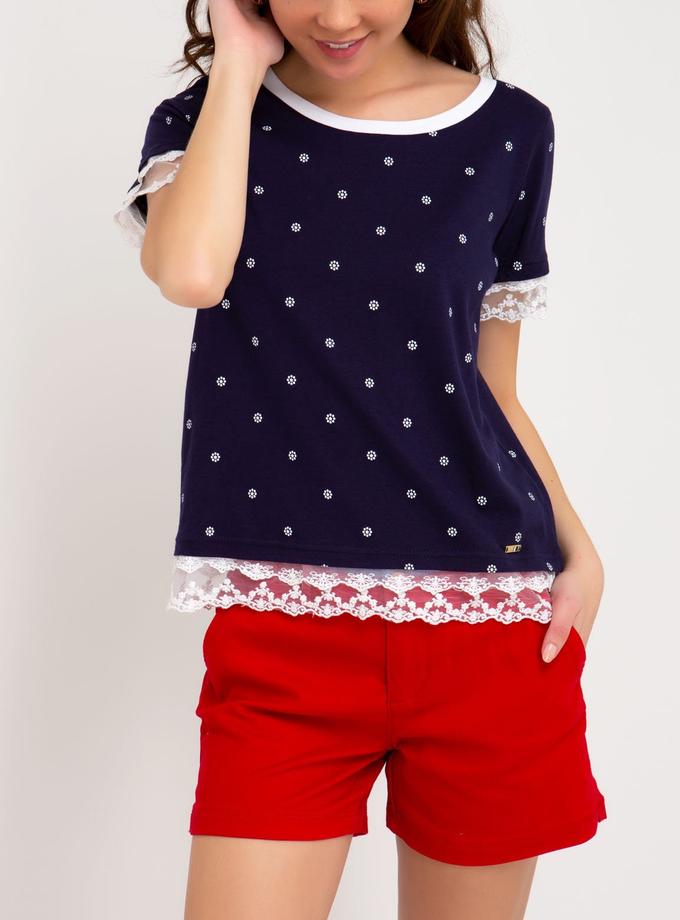 USPA FLORAL LACE TRIM TOP New Arrival