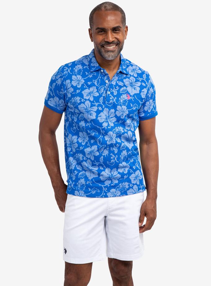 USPA FLORAL PRINT BIRDSEYE PIQUE POLO SHIRT Free shipping