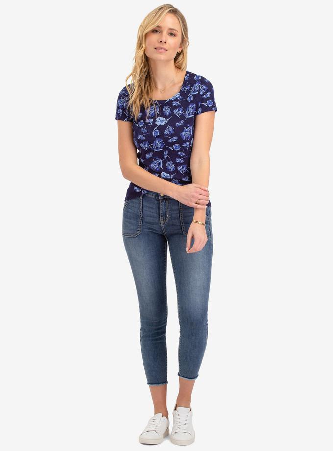 USPA FLORAL PRINT SIDE RIB TOP For Sale