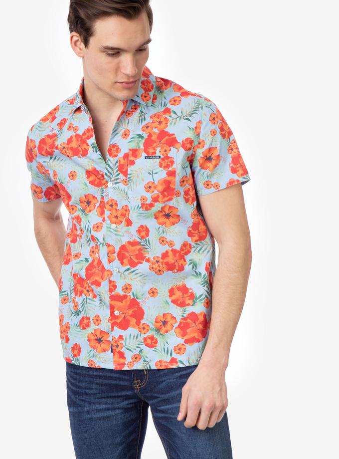 USPA FLORAL SHORT SLEEVE CAMP SHIRT Same Day Delivery