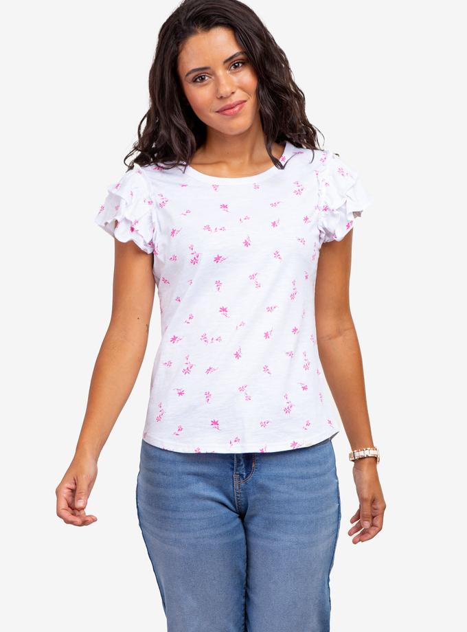 USPA FLUTTER SLEEVE PRINTED T-SHIRT High Quality