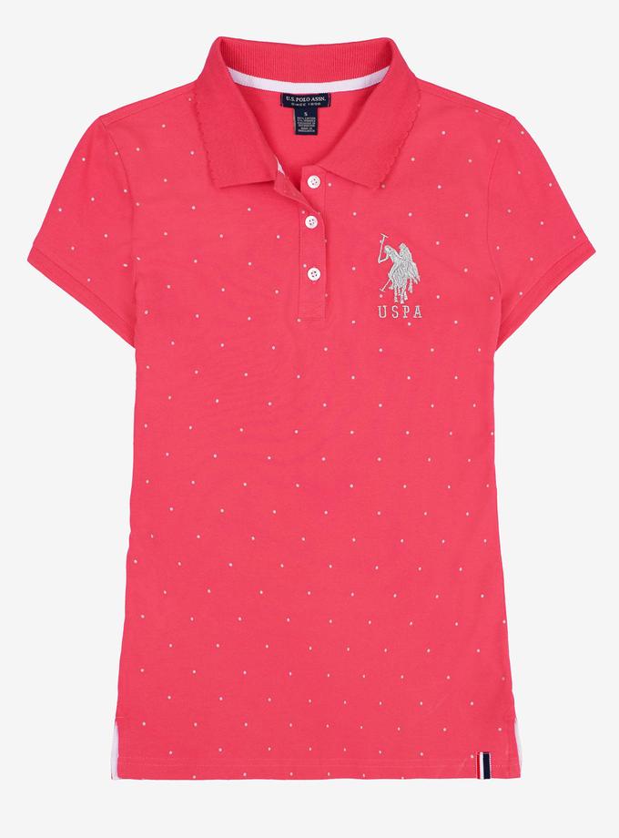 USPA FOIL DOT SCALLOP COLLAR POLO SHIRT For Sale