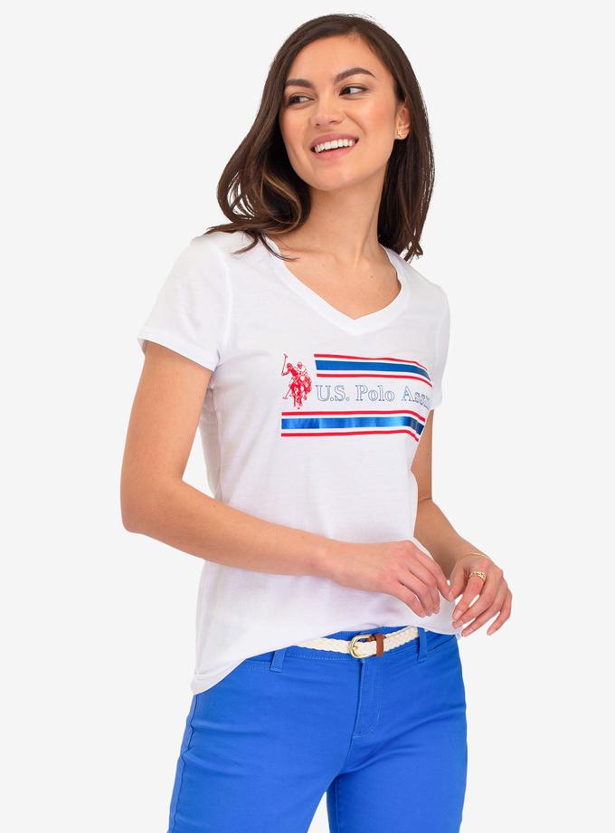 USPA FOIL STRIPED GRAPHIC T-SHIRT On Sale