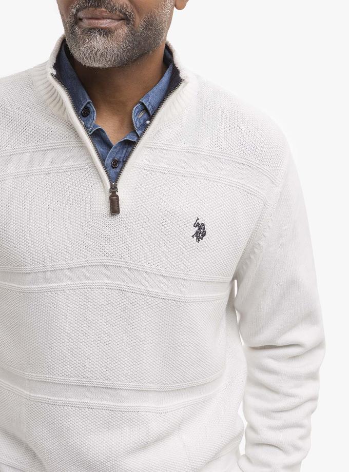 USPA FRONT TEXTURED 1/4 ZIP SWEATER Best Seller