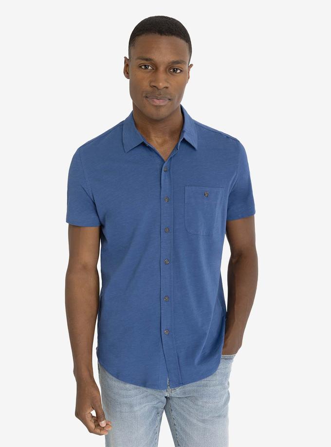 USPA FULL PLACKET SLUB JERSEY SHIRT Best Price