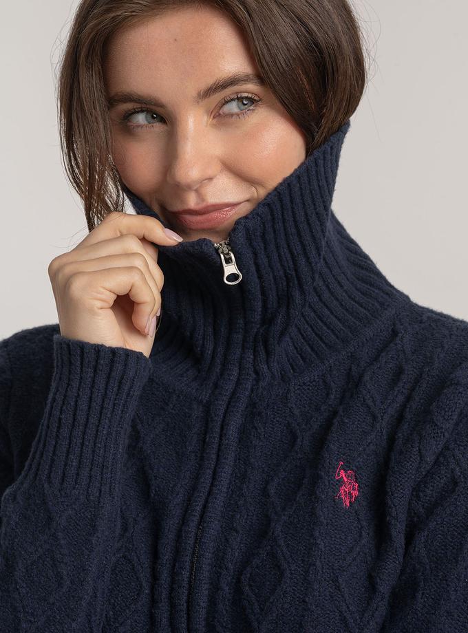 USPA FULL ZIP CABLE SWEATER Free shipping