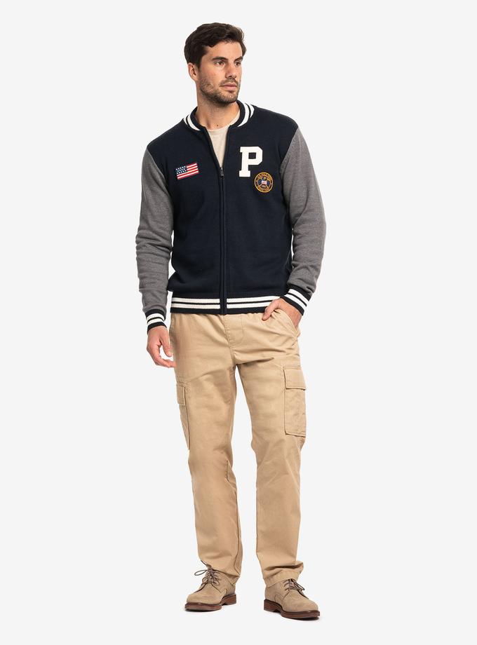 USPA FULL ZIP PATCH VARSITY SWEATER Free shipping