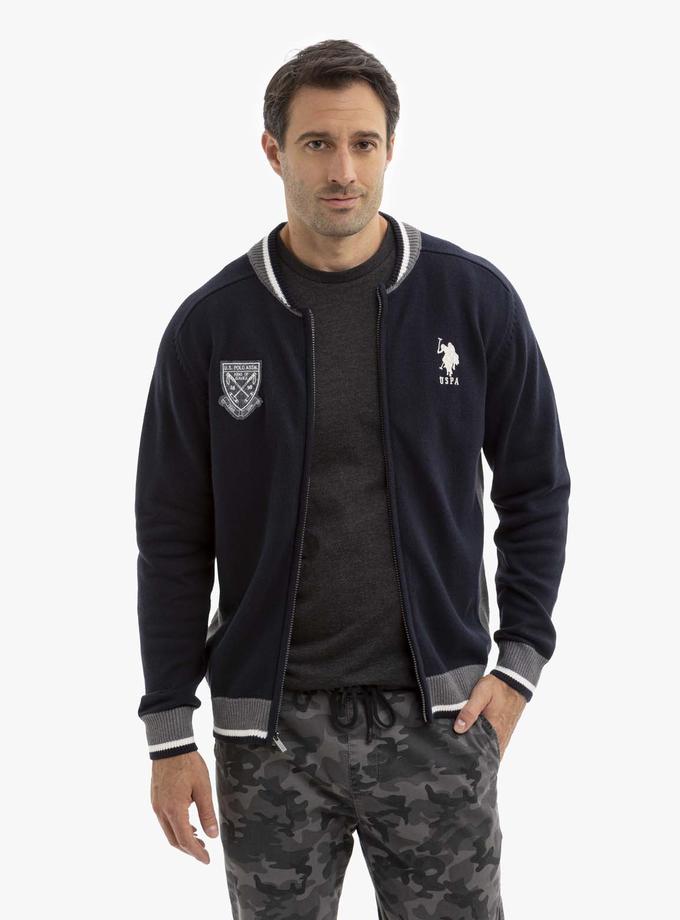 USPA FULL ZIP VARSITY BASEBALL SWEATER On Sale