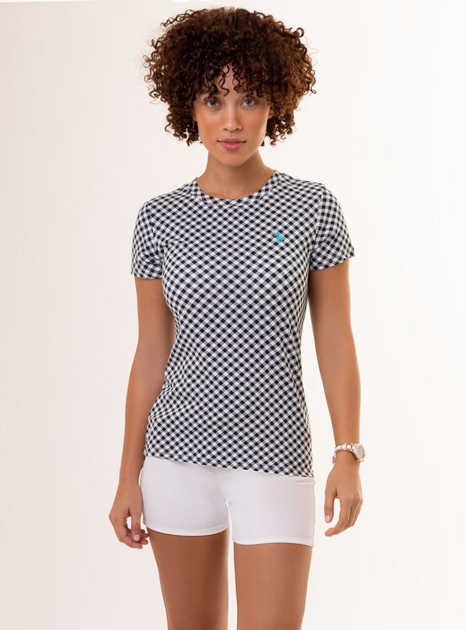 USPA GINGHAM CREW NECK T-SHIRT Best Price