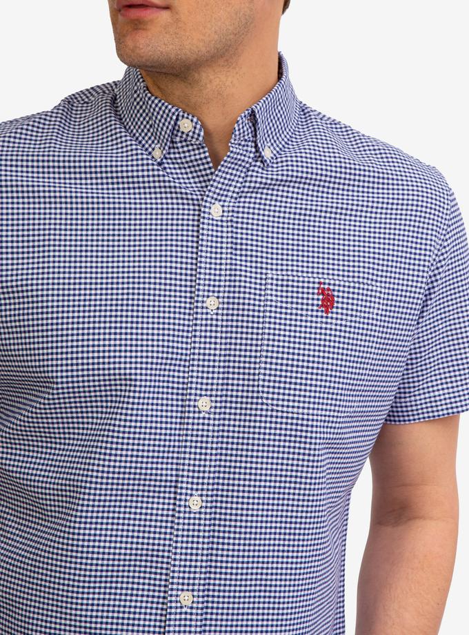 USPA GINGHAM OXFORD SHORT SLEEVE SHIRT For Sale